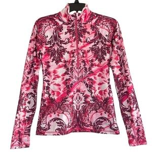 Athleta Sierra Thermal Floral Haze Half Zip Pullover Top #930279  Size Small